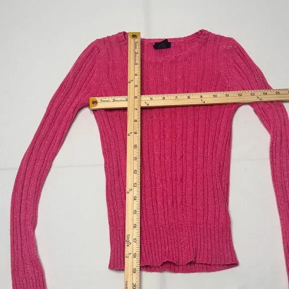 Knitted Faded Glory Size Small True To Size Full Length Pink Y2K Top - Picture 4 of 4